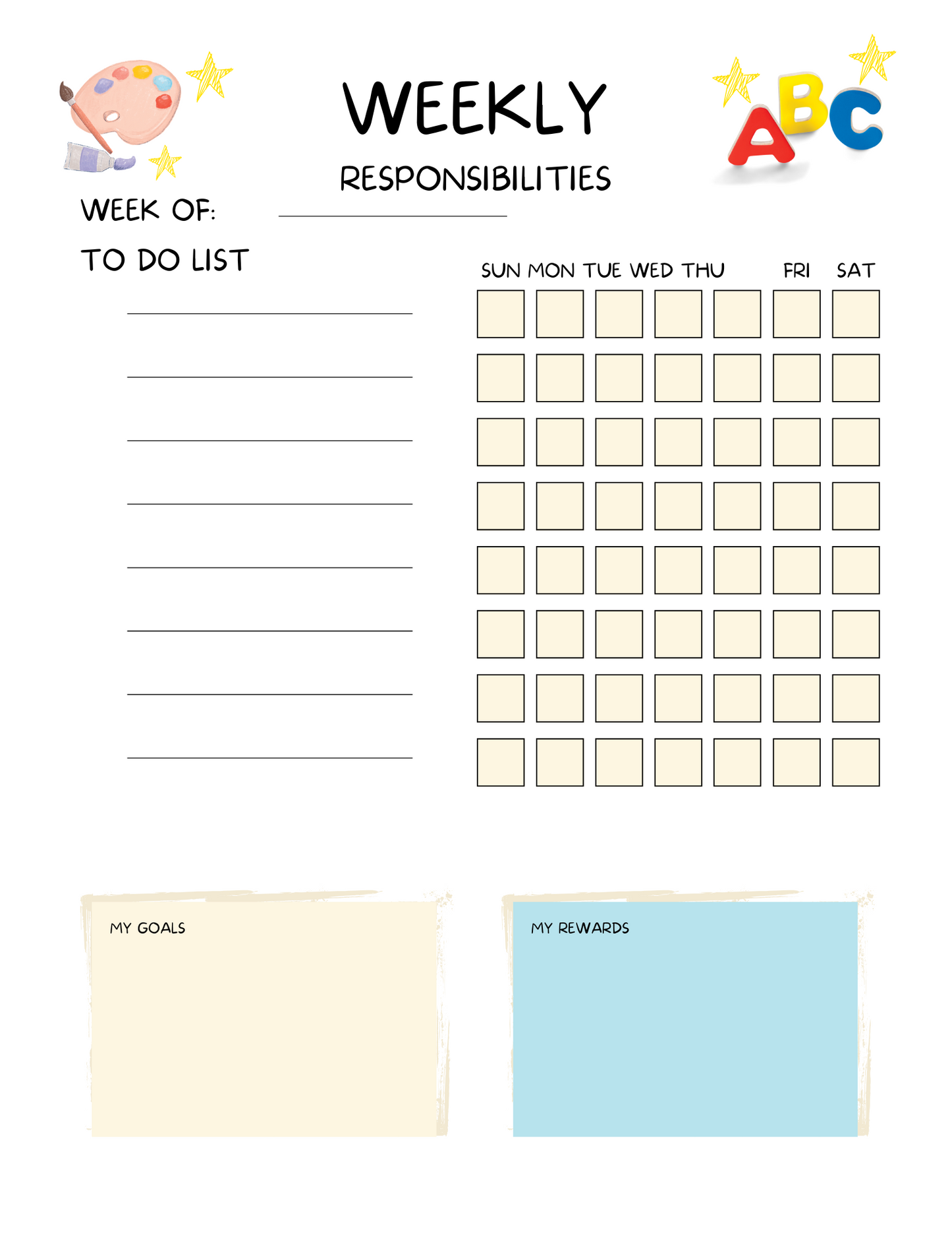 All in One Planner for Kids – Printable & Editable in Canva