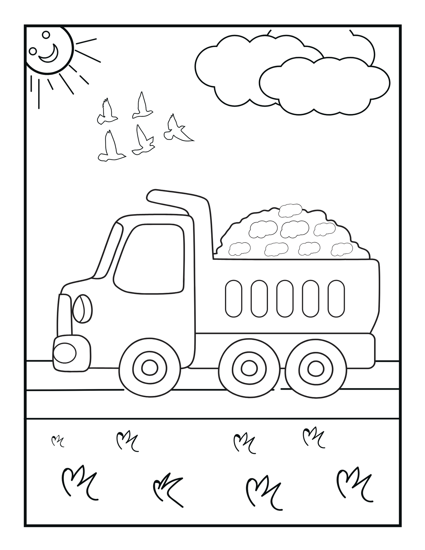 Vehicle Coloring Book for Kids – 20 Pages of Cars, Trucks, Planes & More