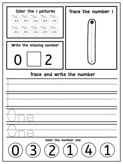 Number Worksheets 1–10 | Early Math Printable Activities for Kids