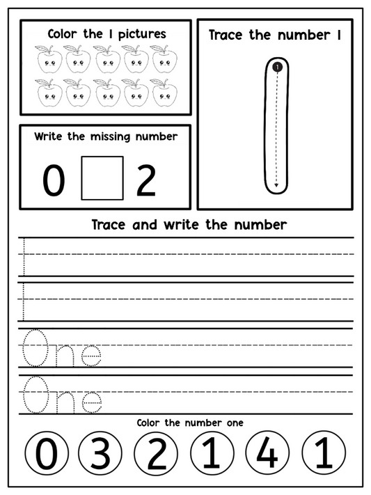 Number Worksheets 1–10 | Early Math Printable Activities for Kids