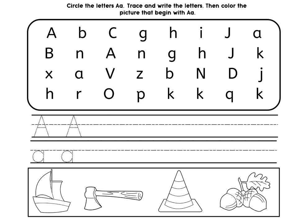 Alphabet Activities – Find, Trace & Color | Fun Printable Worksheets for Kids