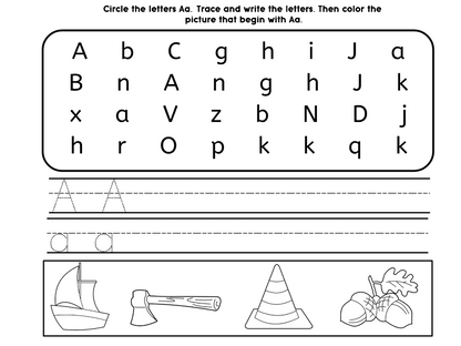 Alphabet Activities – Find, Trace & Color | Fun Printable Worksheets for Kids