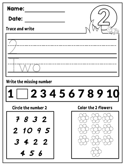 Number Activities – Worksheets 1–10