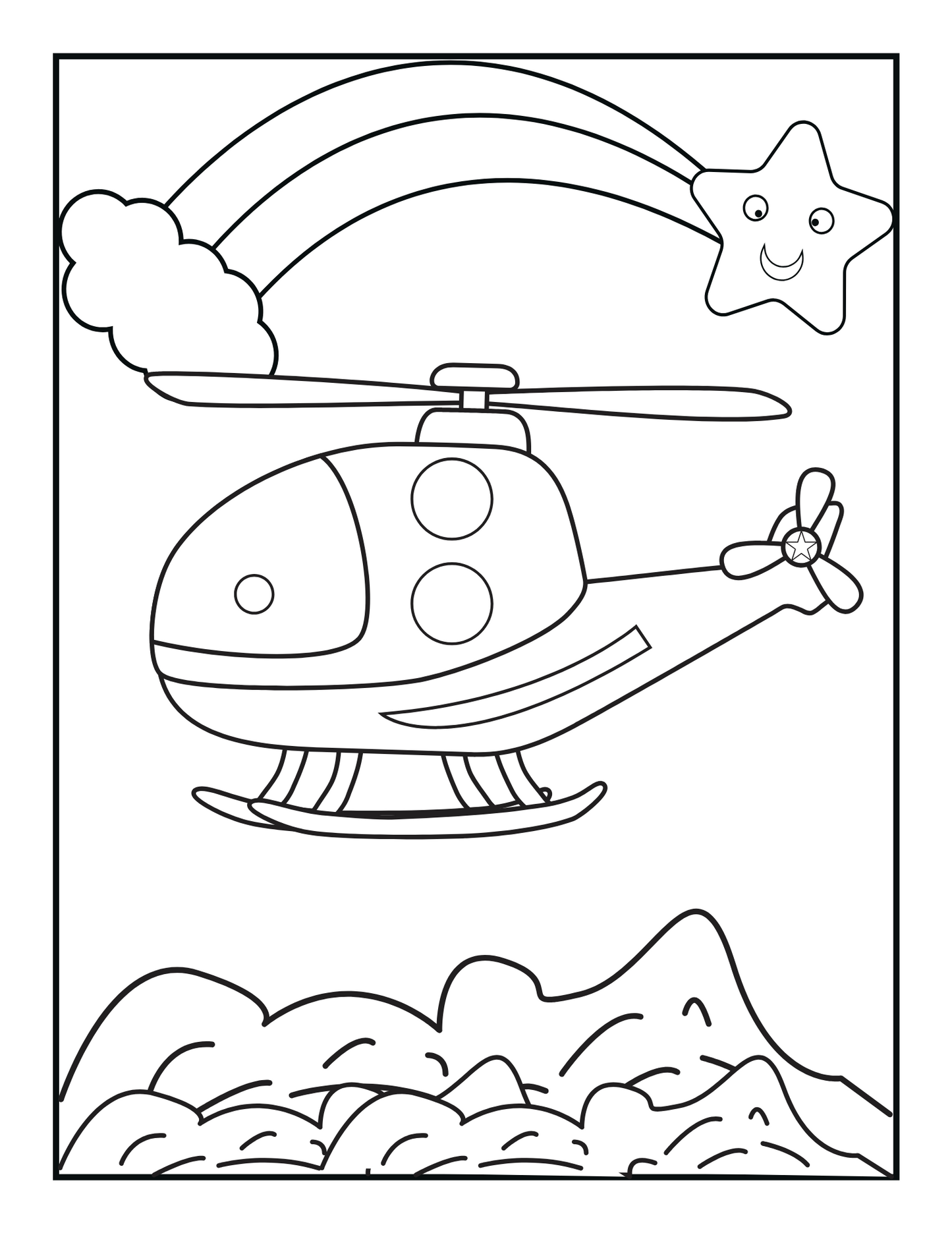 Vehicle Coloring Book for Kids – 20 Pages of Cars, Trucks, Planes & More