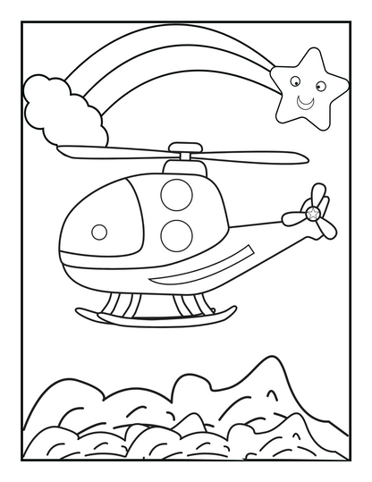 Vehicle Coloring Book for Kids – 20 Pages of Cars, Trucks, Planes & More