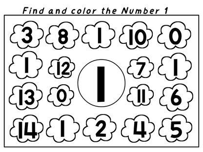 Number Activities – Find the Numbers 0–20 | Fun Printable Worksheets for Kids