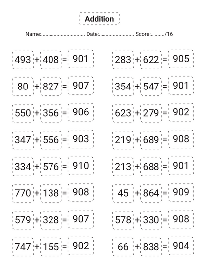 Addition Math Workbook for Kids – 60+ Pages of Practice Problems