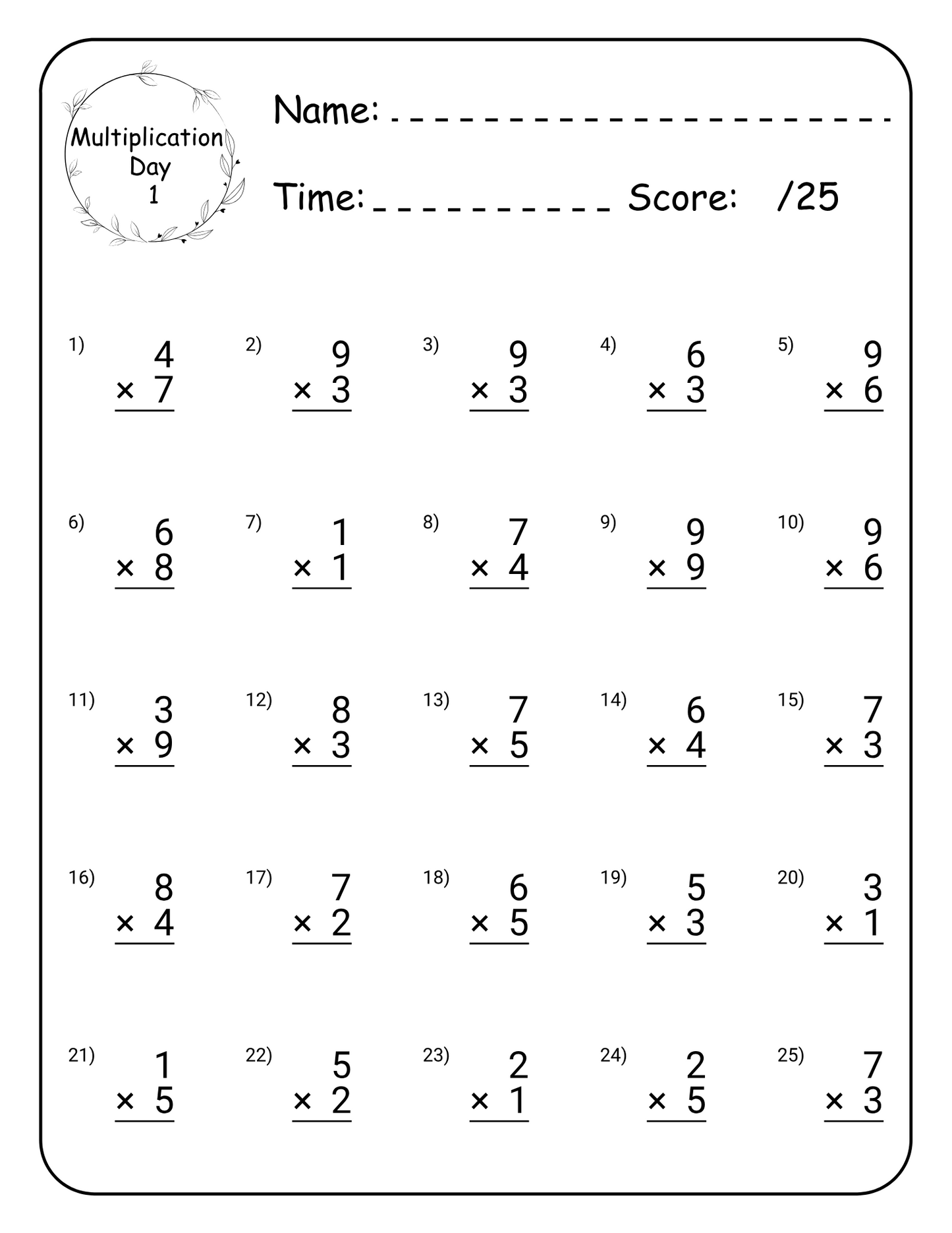 Multiplication Math Workbook for Kids – 90+ Pages of Practice Drills