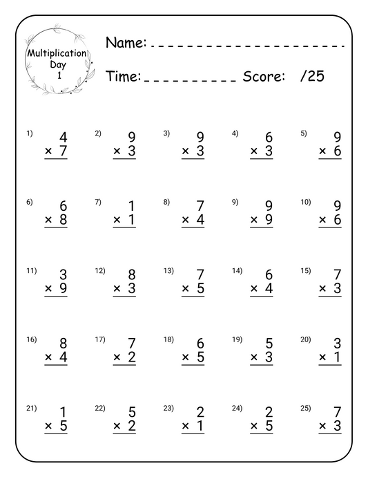 Multiplication Math Workbook for Kids – 90+ Pages of Practice Drills