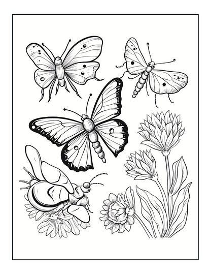 Beautiful Butterfly Coloring Book for Kids – 20+ Pages of Fun Insect Designs