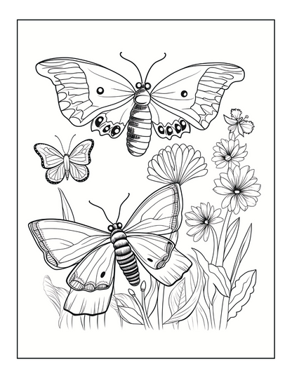 Beautiful Butterfly Coloring Book for Kids – 20+ Pages of Fun Insect Designs
