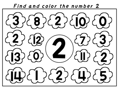 Number Activities – Find the Numbers 0–20 | Fun Printable Worksheets for Kids