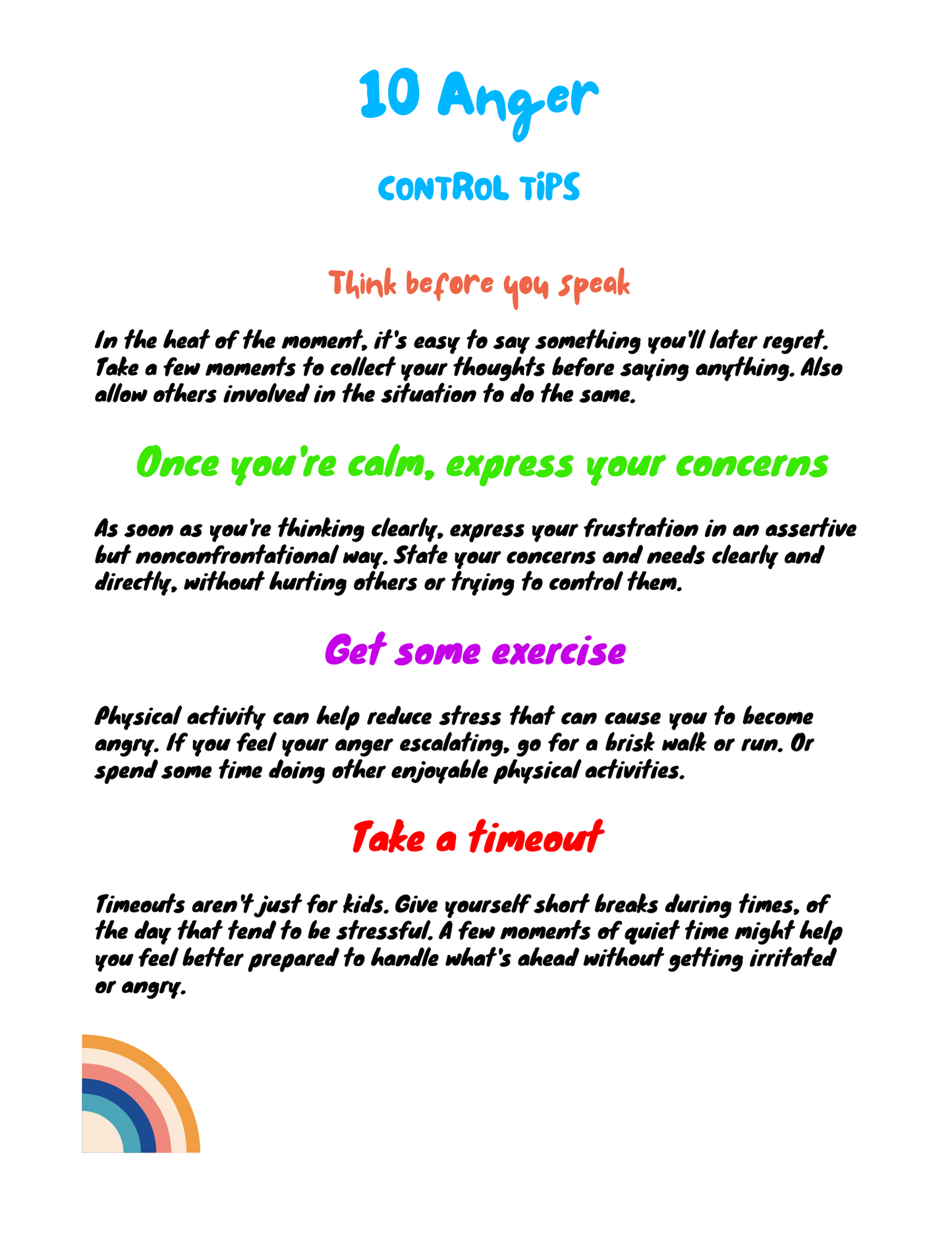 Anger Management for Kids – Printable & Editable Workbook in Canva