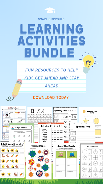 Ultimate Learning Activities Bundle – Printable Worksheets for Kindergarten & Elementary